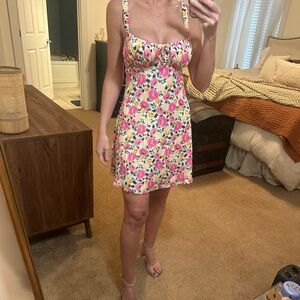 Floral Sundress with Pink and Yellow Accents